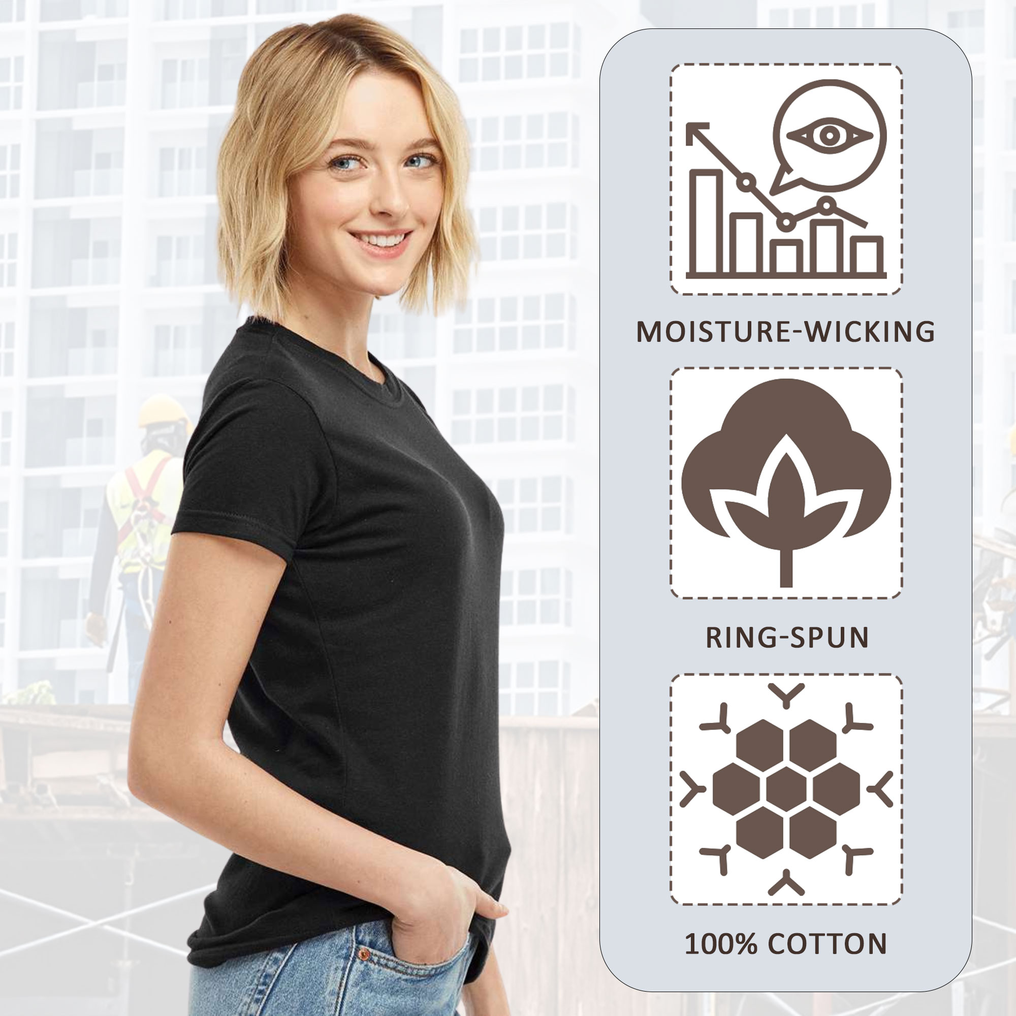 Tultex Women's Fine Jersey Slim Fit T-Shirt - 213 - Image 3