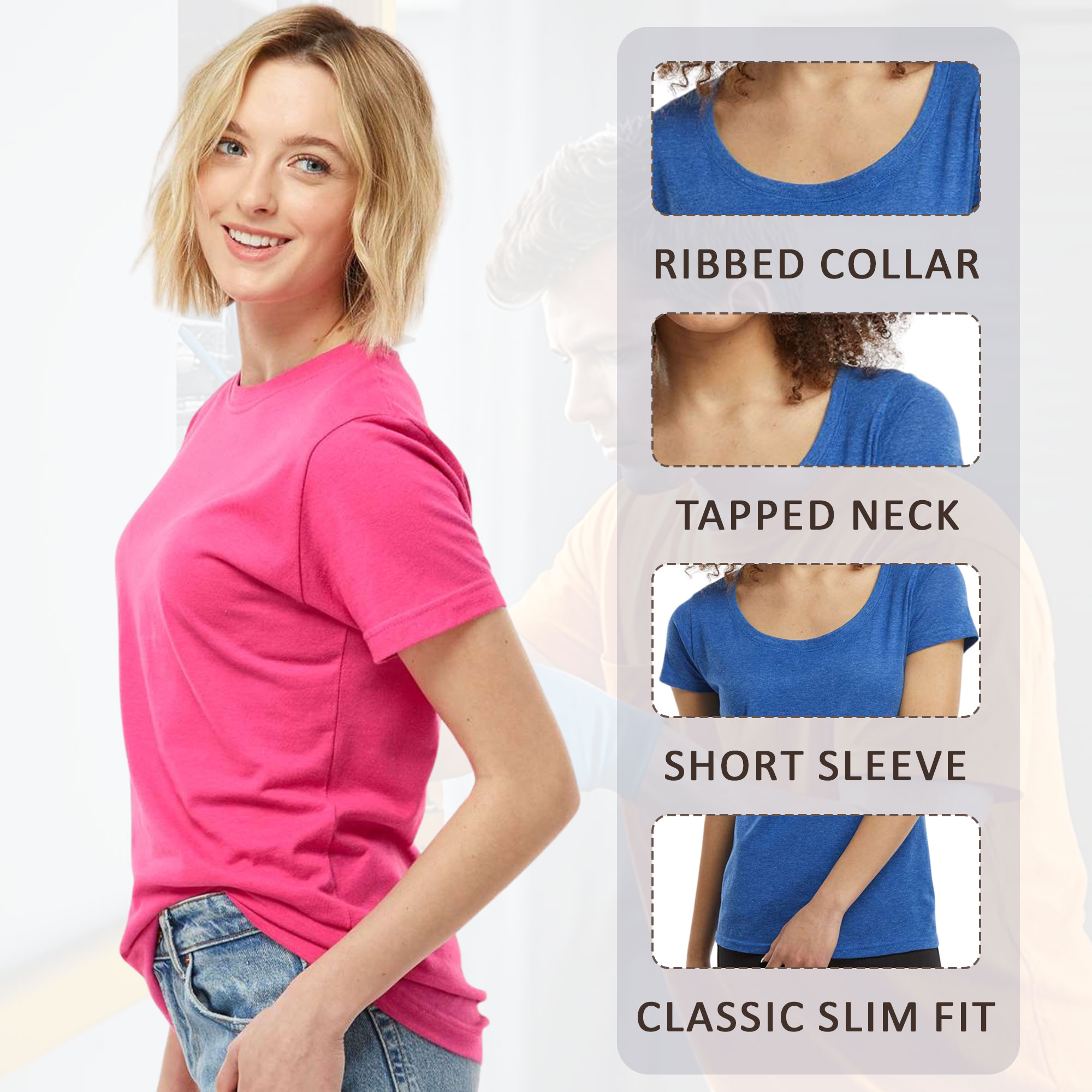 Tultex Women's Fine Jersey Classic Fit T-Shirt - 216 - Image 4