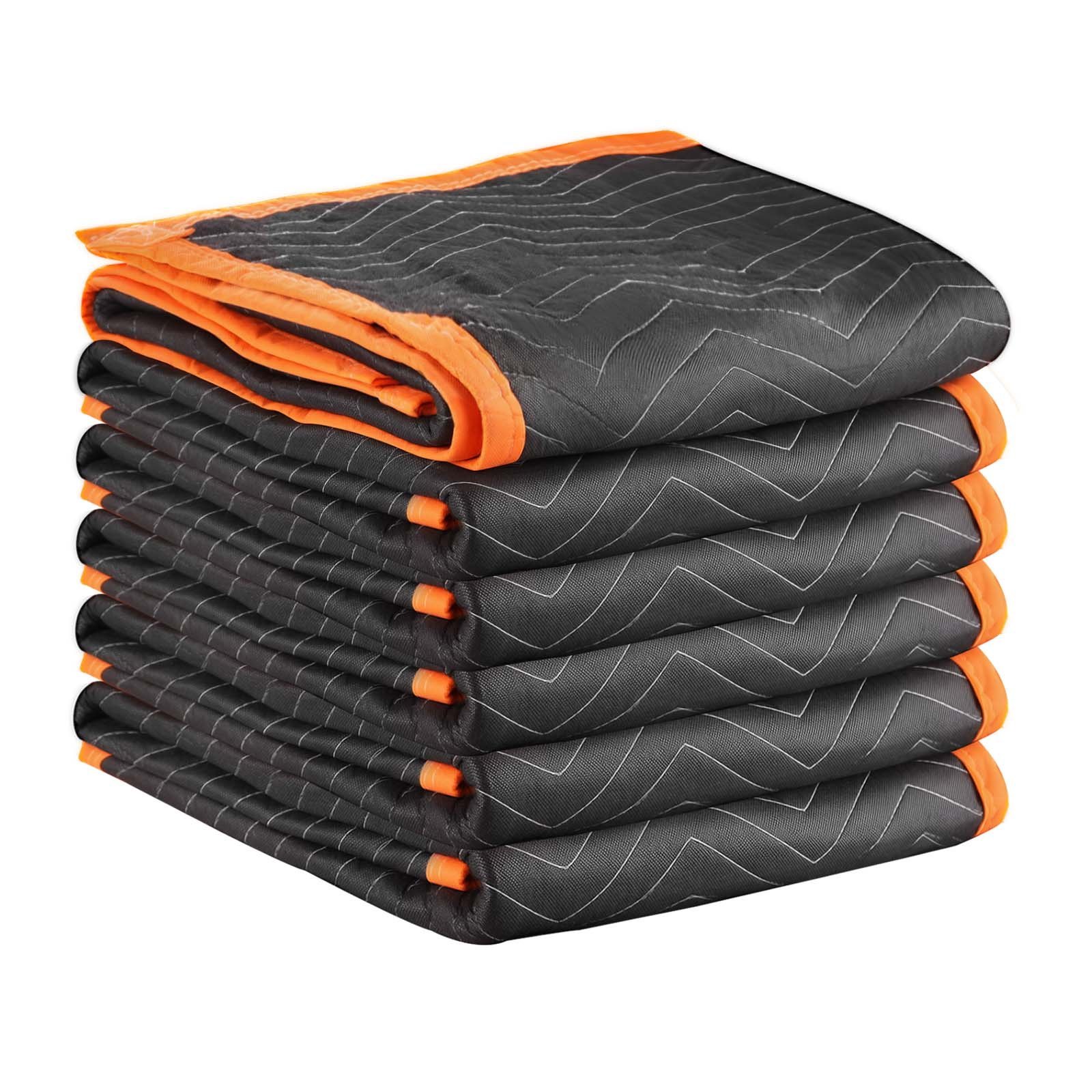 6 Pcs Moving Blankets 80x72 in – Heavy Duty Padded Packing Blankets with Cotton Filling, Furniture Protection, Shipping & Wrapping