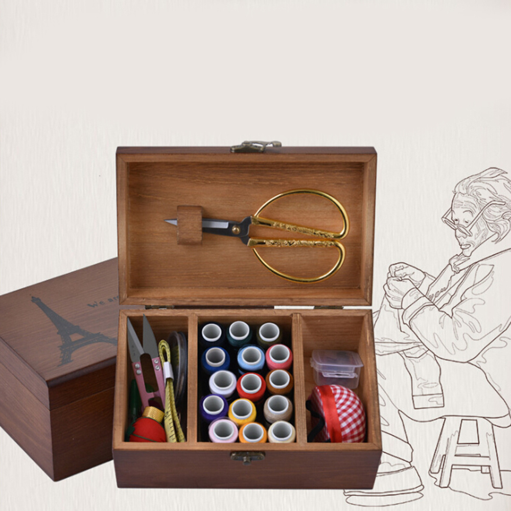 Solid wood sewing box - Image 3
