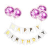 Happy Birthday Lettering Banner Rose Gold Multicolored Balloons - Image 4