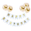 Happy Birthday Lettering Banner Rose Gold Multicolored Balloons - Image 7