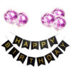 Happy Birthday Lettering Banner Rose Gold Multicolored Balloons - Image 10