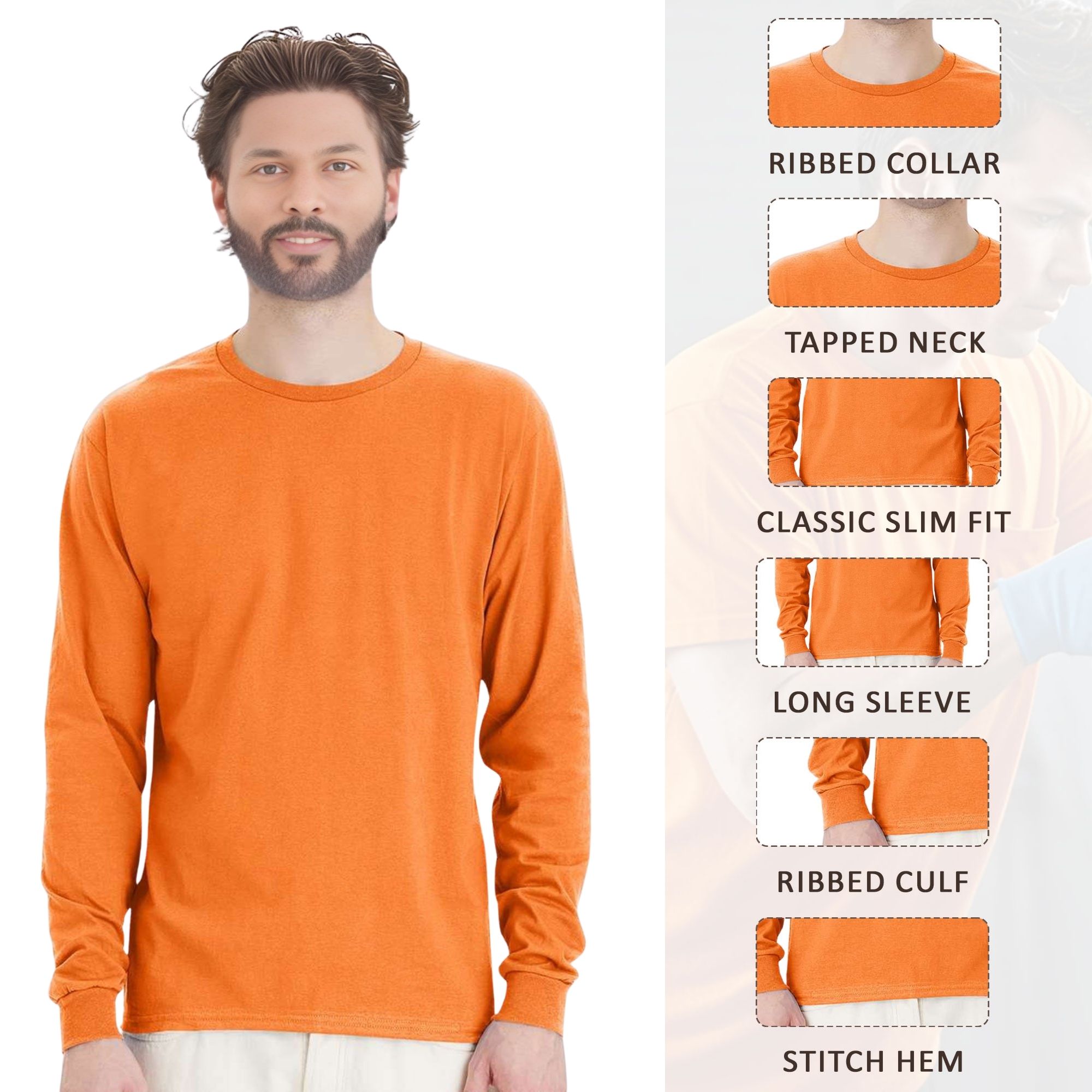 Gildan Unisex Heavy Cotton Long Sleeve T-Shirt - 5400 - Image 3