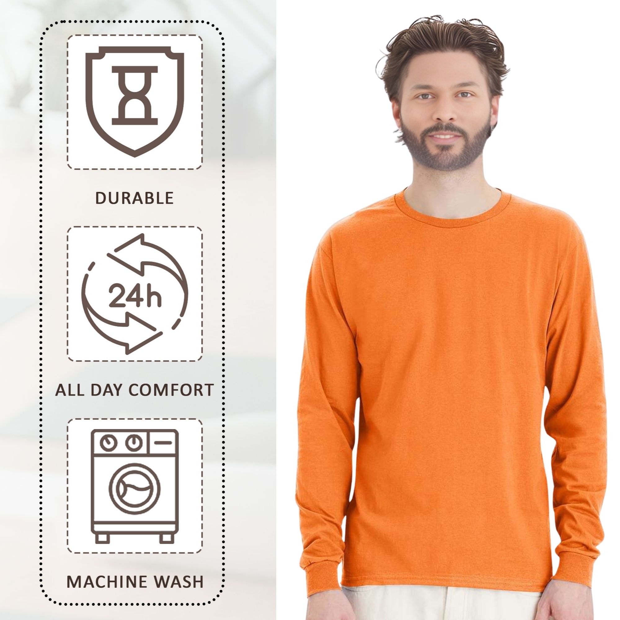 Gildan Unisex Heavy Cotton Long Sleeve T-Shirt - 5400 - Image 9