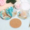 16PCS Diamond Art Coaster Set Ocean Flowers DIY Painting Kit w/ Stand Wooden Non-Slip - Image 4