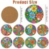 16PCS Diamond Art Coaster Set Ocean Flowers DIY Painting Kit w/ Stand Wooden Non-Slip - Image 7