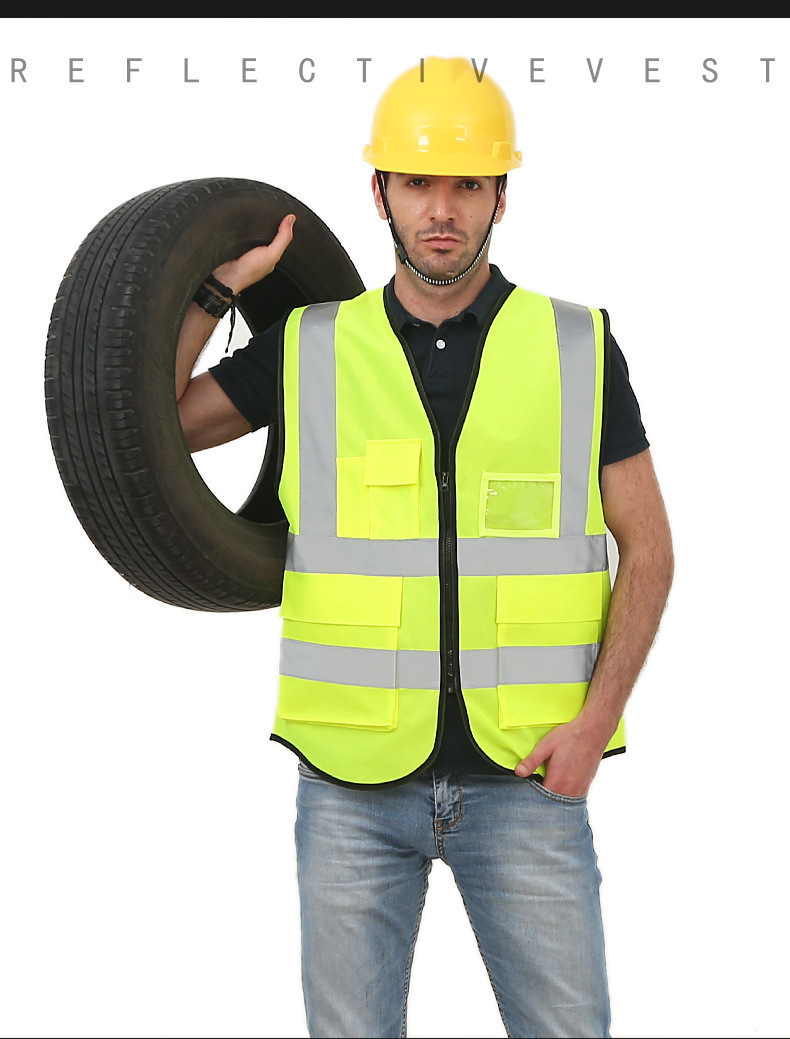 Direct reflective vest multi-pocket reflective vest can be printed riding reflective safety clothing traffic sanitation reflective vest - Image 7