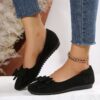 Rubber Plus Size Flat Casual Shoes Women Suede Bow Round Head Gommino - Image 6