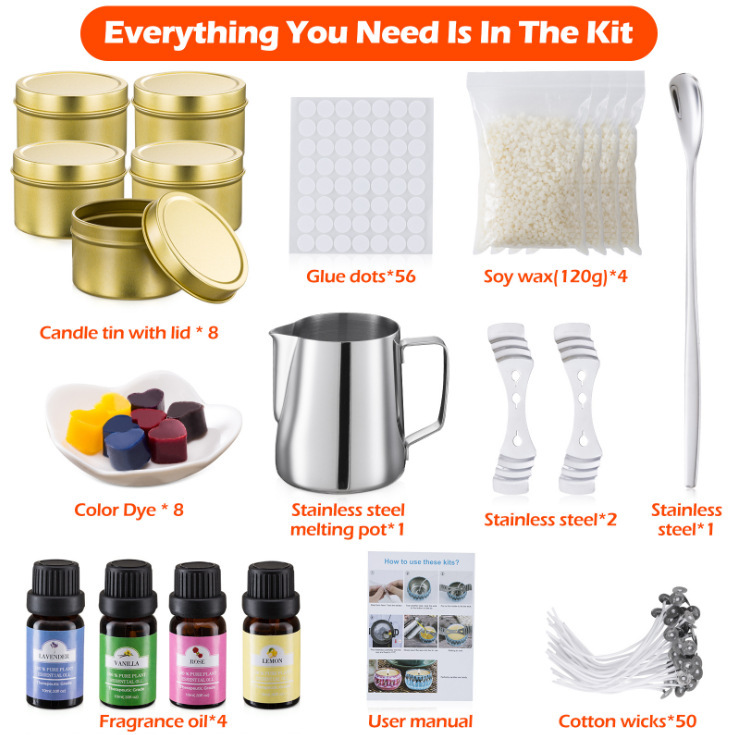 Aromatherapy Candle-Making Kit DIY Tinplate Candle Supplies - Image 6