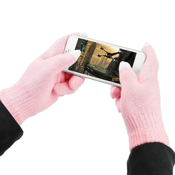 Unisex Winter Knit Gloves Touchscreen Outdoor Windproof Cycling Skiing Warm Gloves - Image 2
