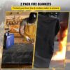 6x10FT Fiberglass Fire Welding Blanket 1022°F Flame Retardant 2PCS w/ Brass Grommets - Image 2