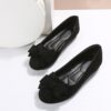 Rubber Plus Size Flat Casual Shoes Women Suede Bow Round Head Gommino - Image 9