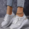 Women's Lace-up Casual Shoes FFashion Side Zipper Design Thick-soled Shoes Walking Running Sports Sneakers - Image 10