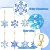 12Pcs Snowflake Rhinestone Painting Keychain Kits 5D DIY Double Sided Xmas Tree Ornaments - Image 8
