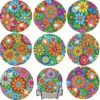 16PCS Diamond Art Coaster Set Ocean Flowers DIY Painting Kit w/ Stand Wooden Non-Slip - Image 6