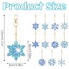 12Pcs Snowflake Rhinestone Painting Keychain Kits 5D DIY Double Sided Xmas Tree Ornaments - Image 5