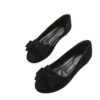 Rubber Plus Size Flat Casual Shoes Women Suede Bow Round Head Gommino - Image 2