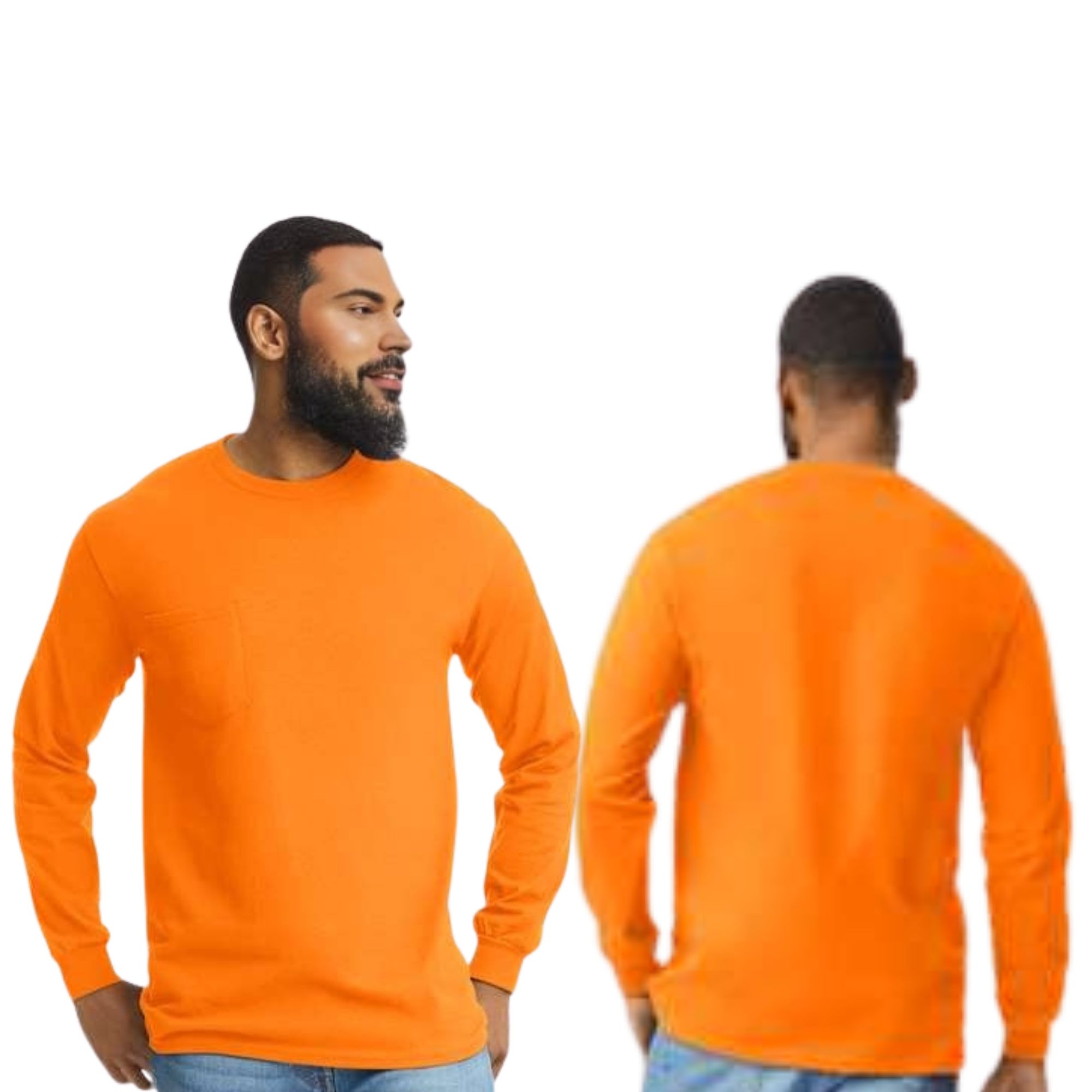 Gildan Men's 100% Cotton Long Sleeve Pocket T-Shirt - Image 2