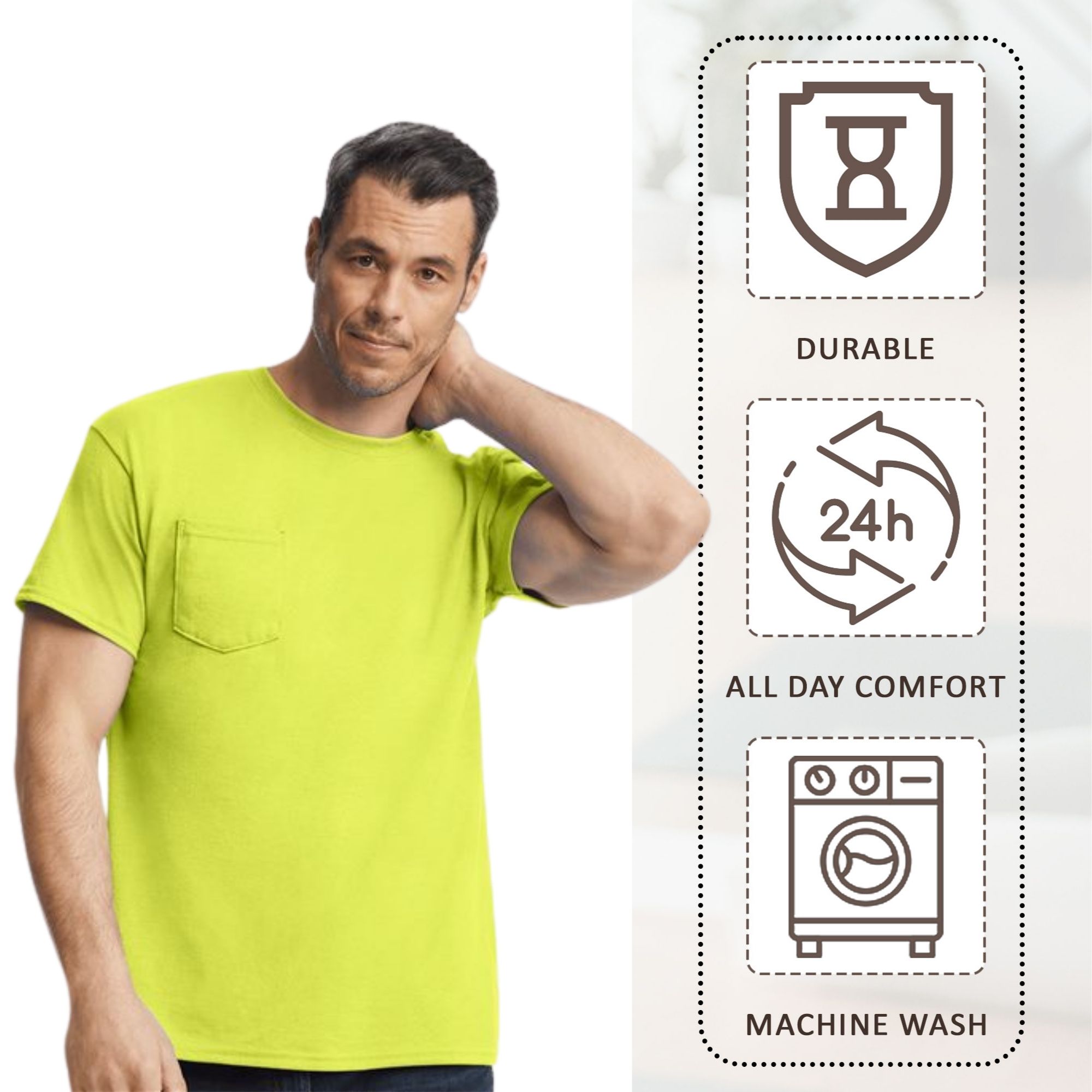 Gildan Unisex DryBlend Short Sleeve Pocket T-Shirt - Image 10