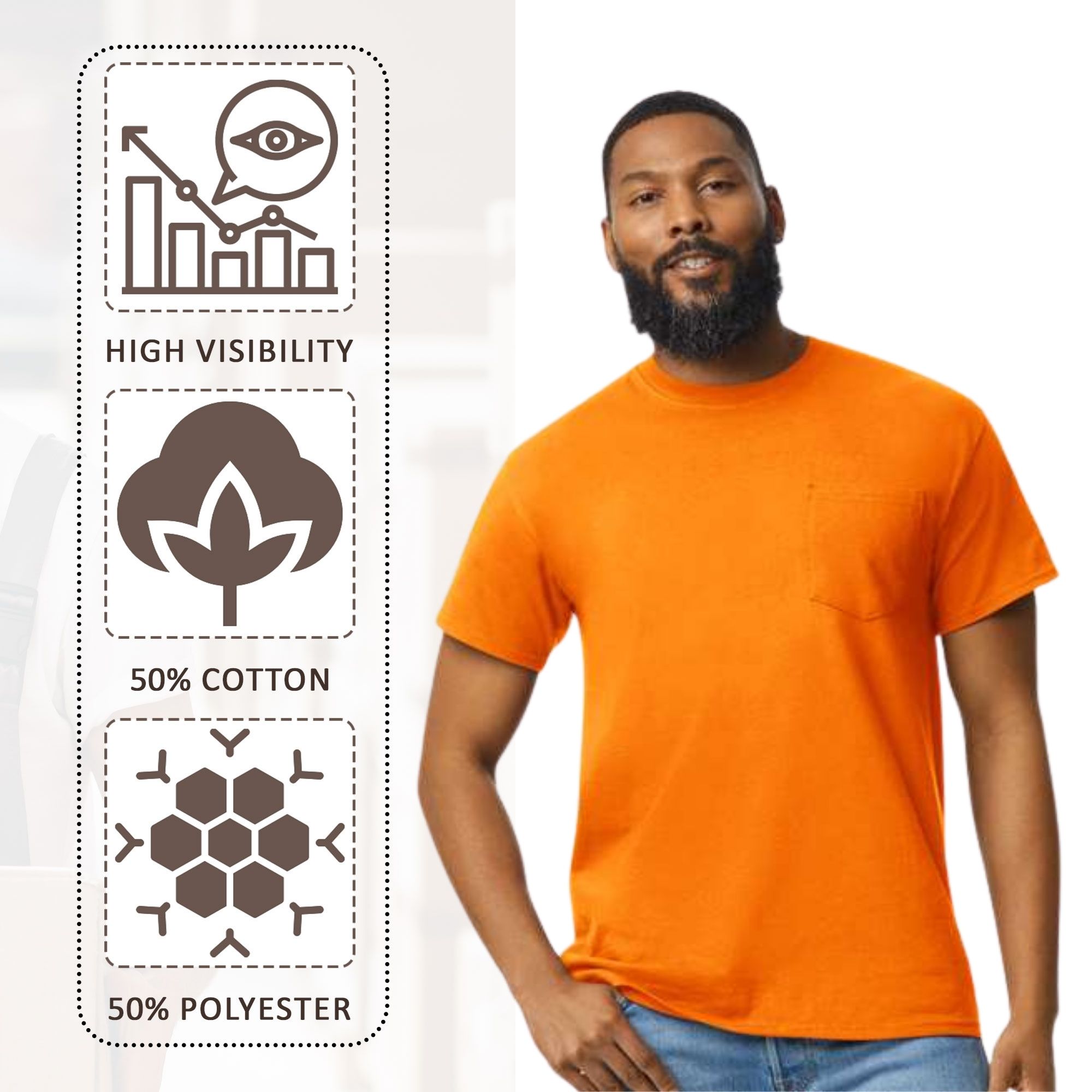 Gildan Unisex DryBlend Short Sleeve Pocket T-Shirt - Image 11