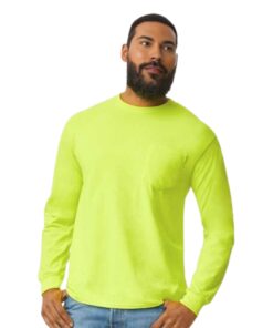 Gildan Men's 100% Cotton Long Sleeve Pocket T-Shirt