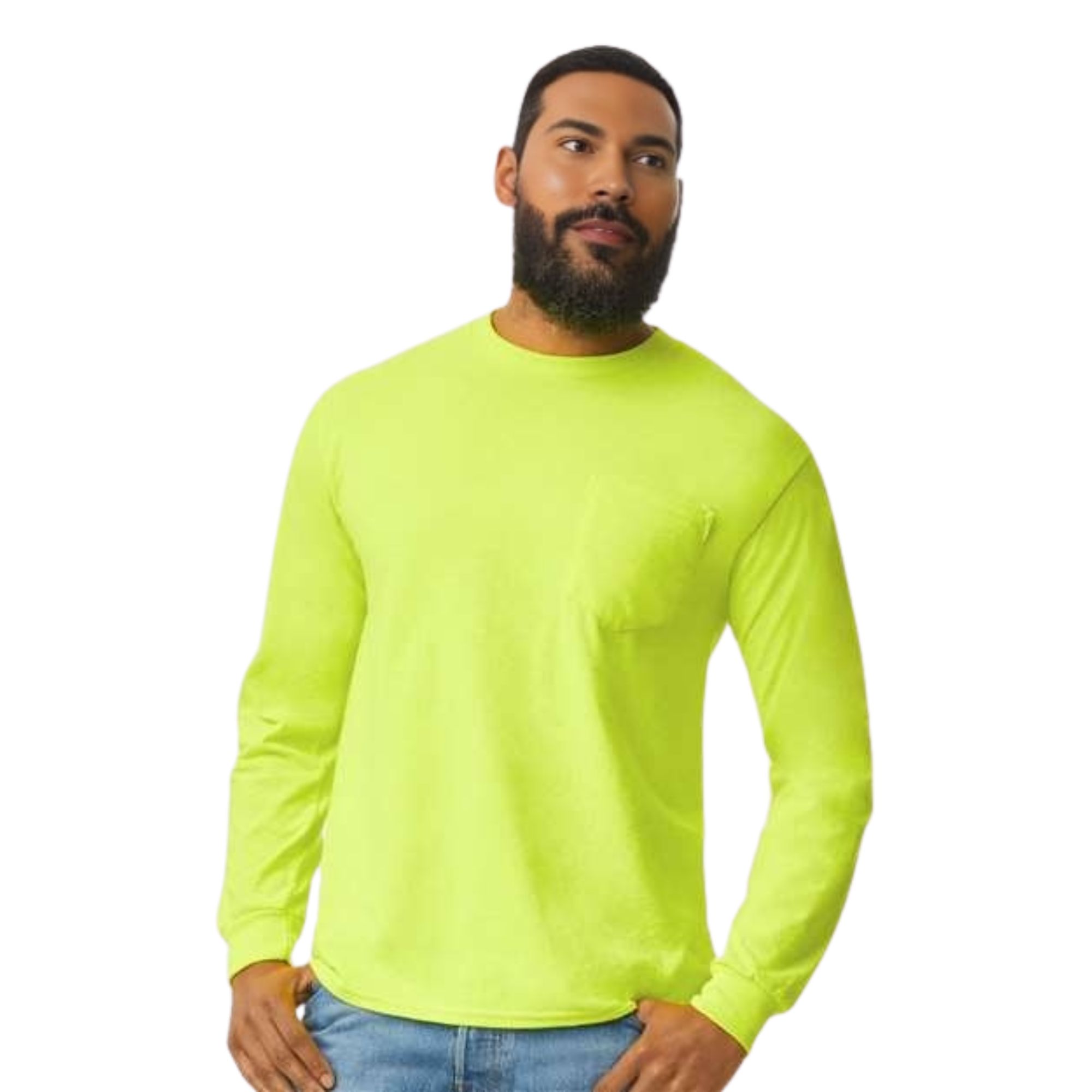 Gildan Men's 100% Cotton Long Sleeve Pocket T-Shirt