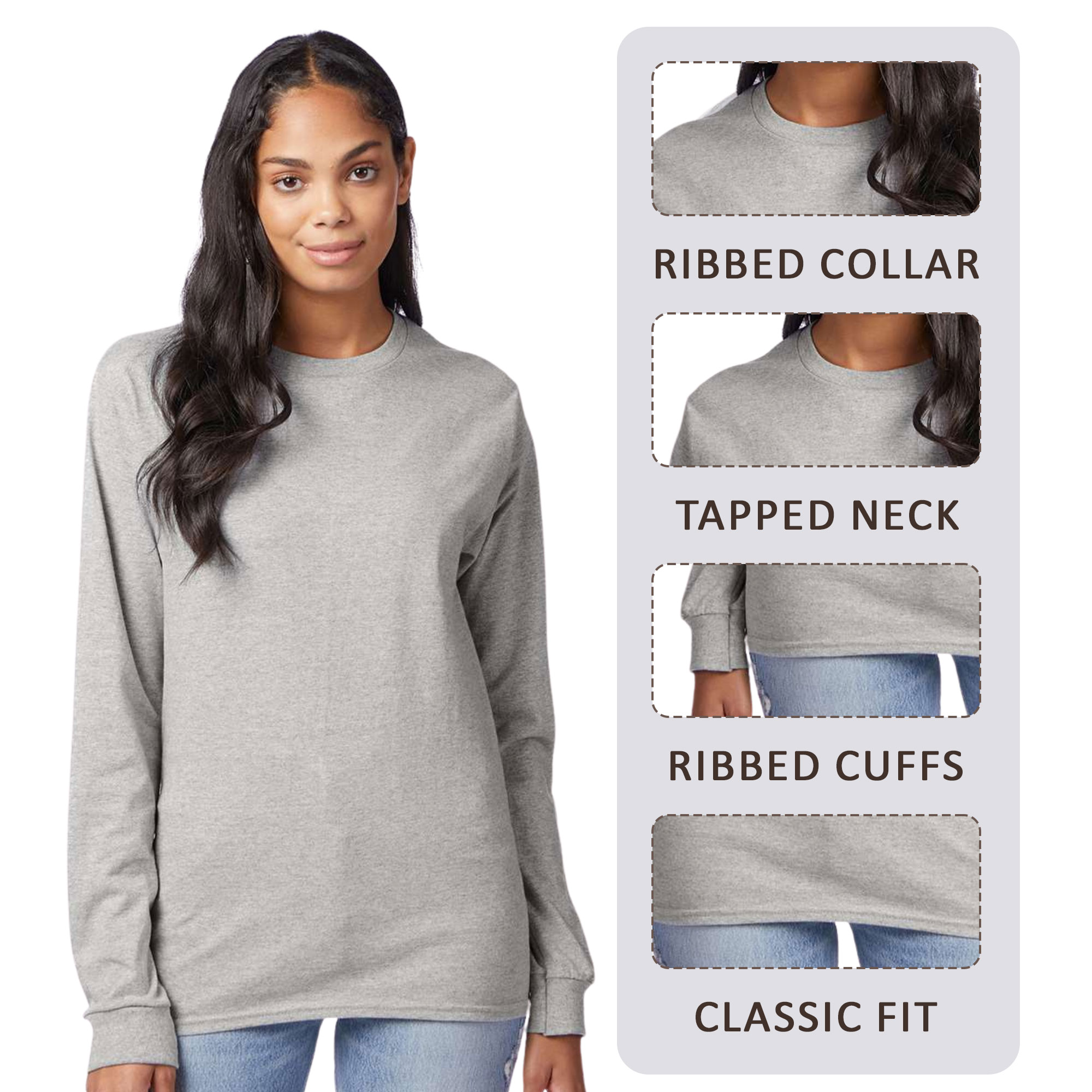 Hanes Authentic Long Sleeve T-Shirt - Image 3