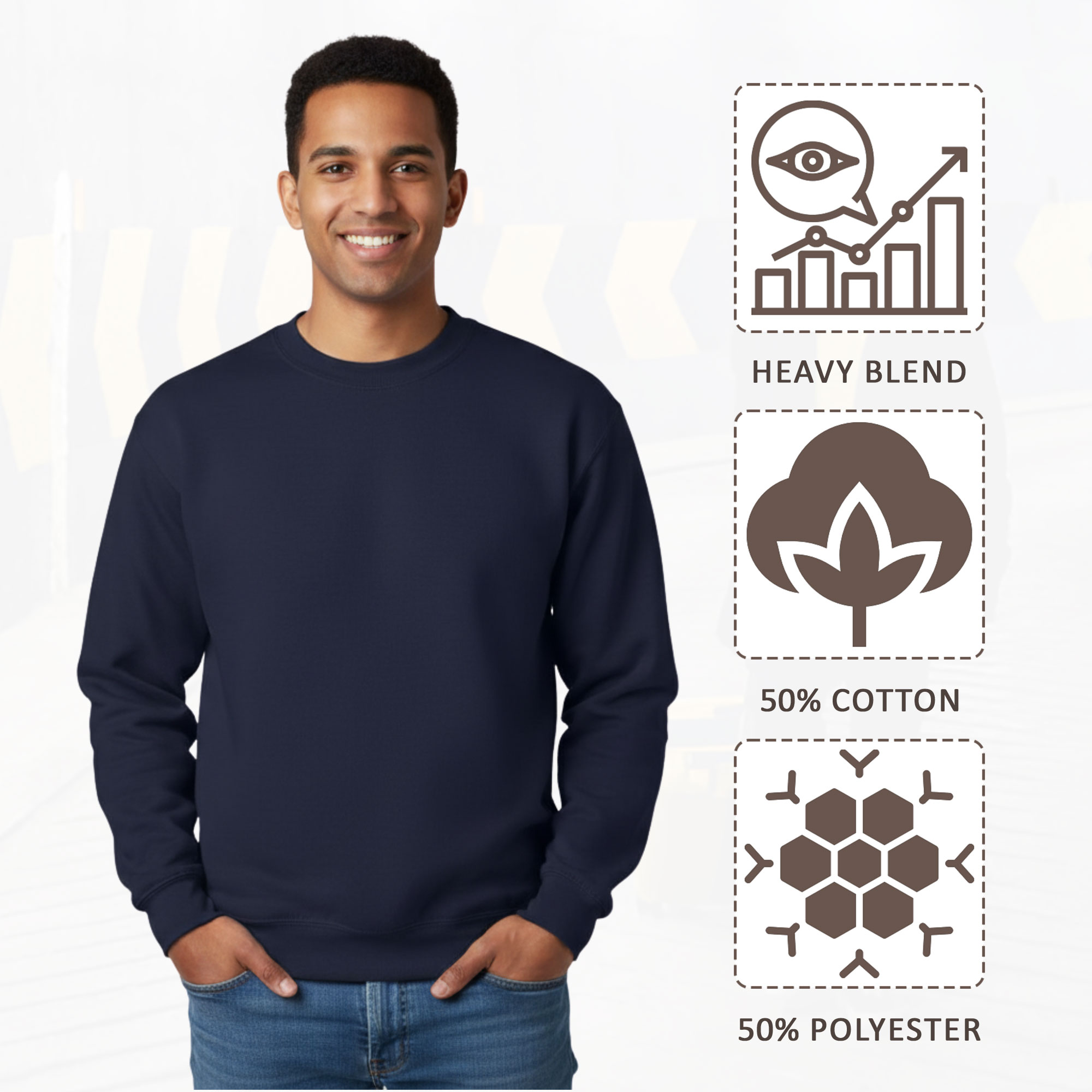 Gildan Unisex Heavy Blend Crewneck Sweatshirt - 18000 - Image 2