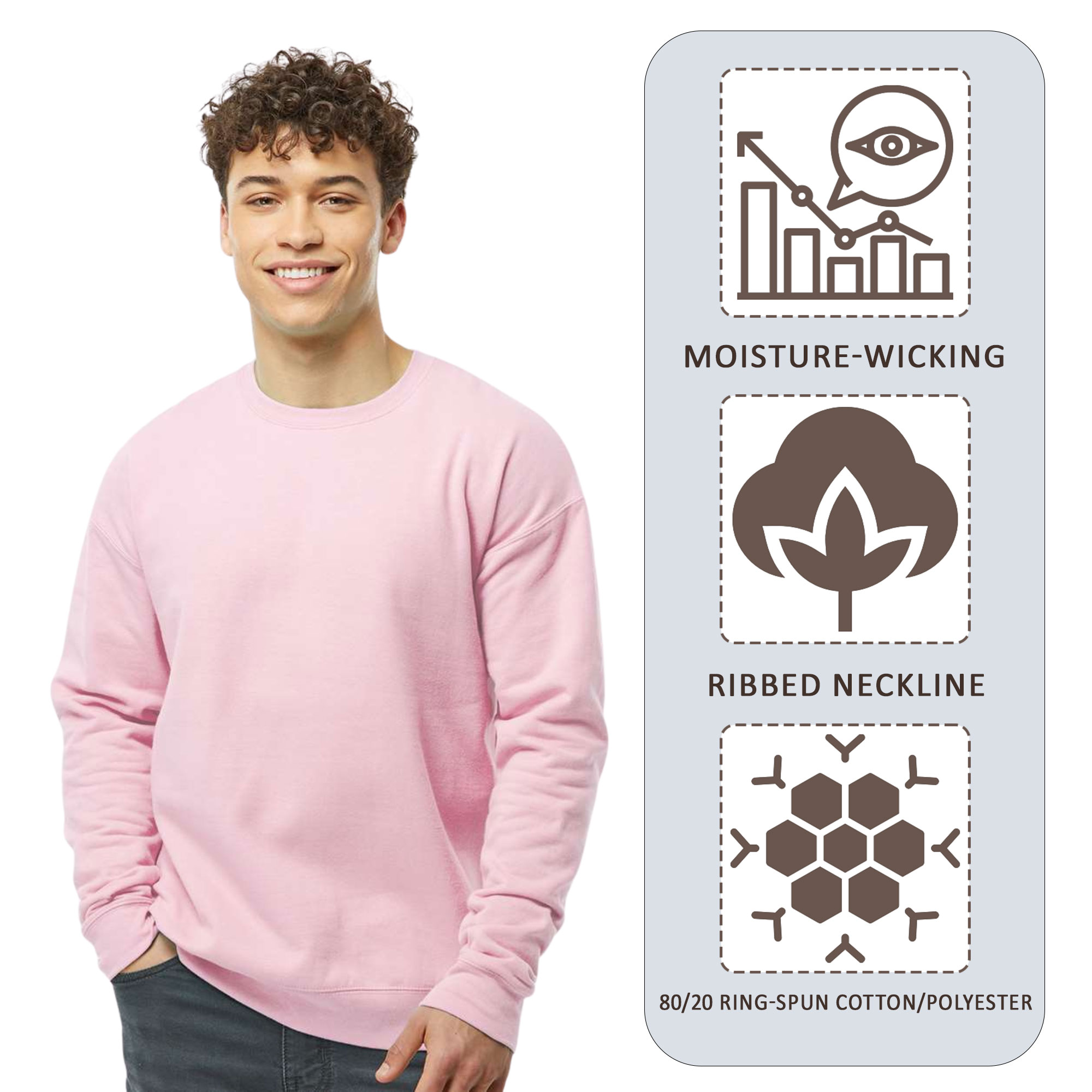 Tultex Men's Fleece Pullover Crewneck Sweatshirt - 340 - Image 7