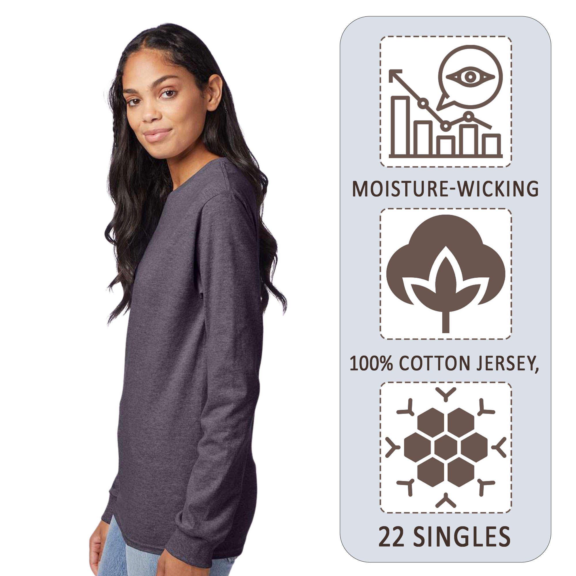 Hanes Authentic Long Sleeve T-Shirt - Image 4