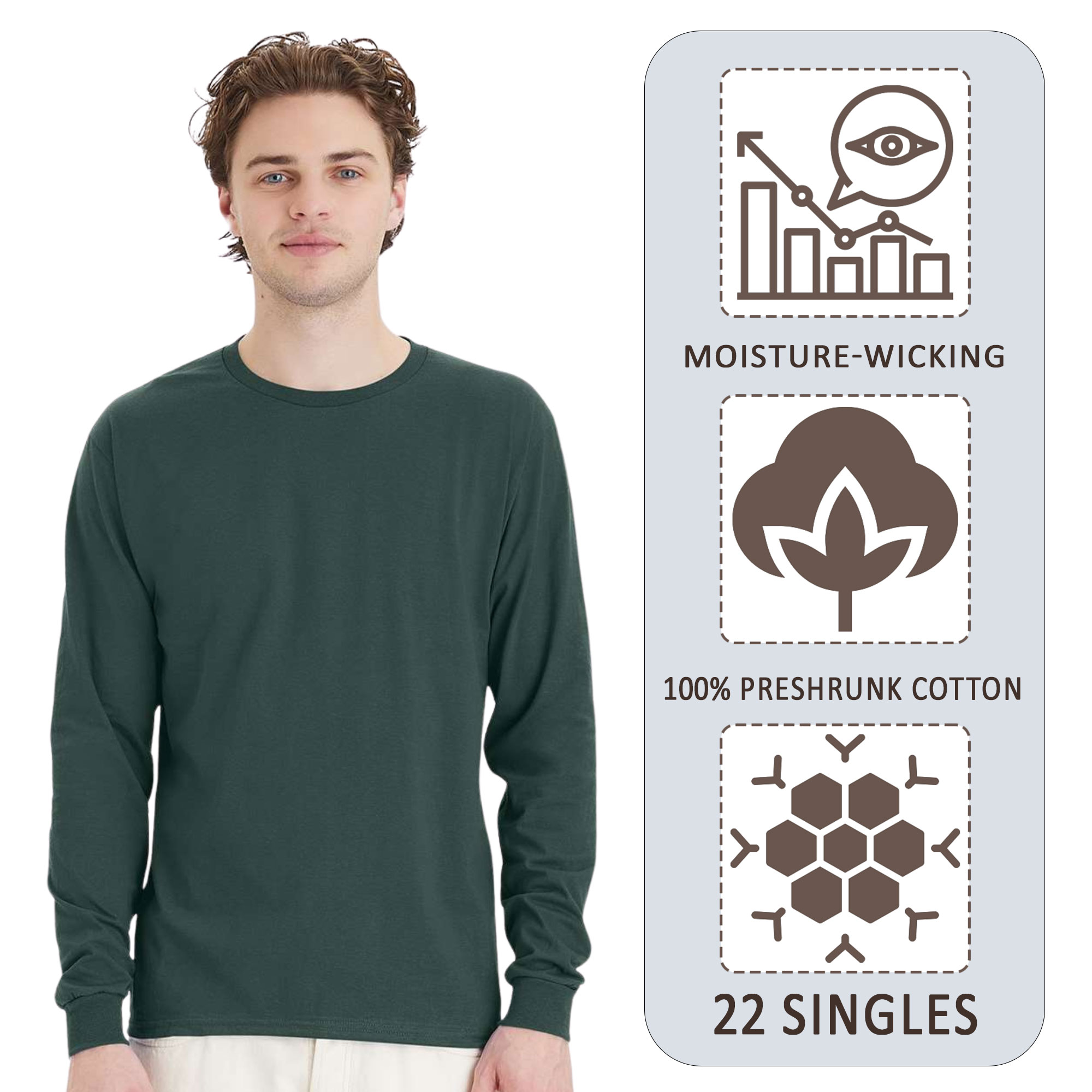 Hanes Unisex Essential-T Long Sleeve T-Shirt - Image 4