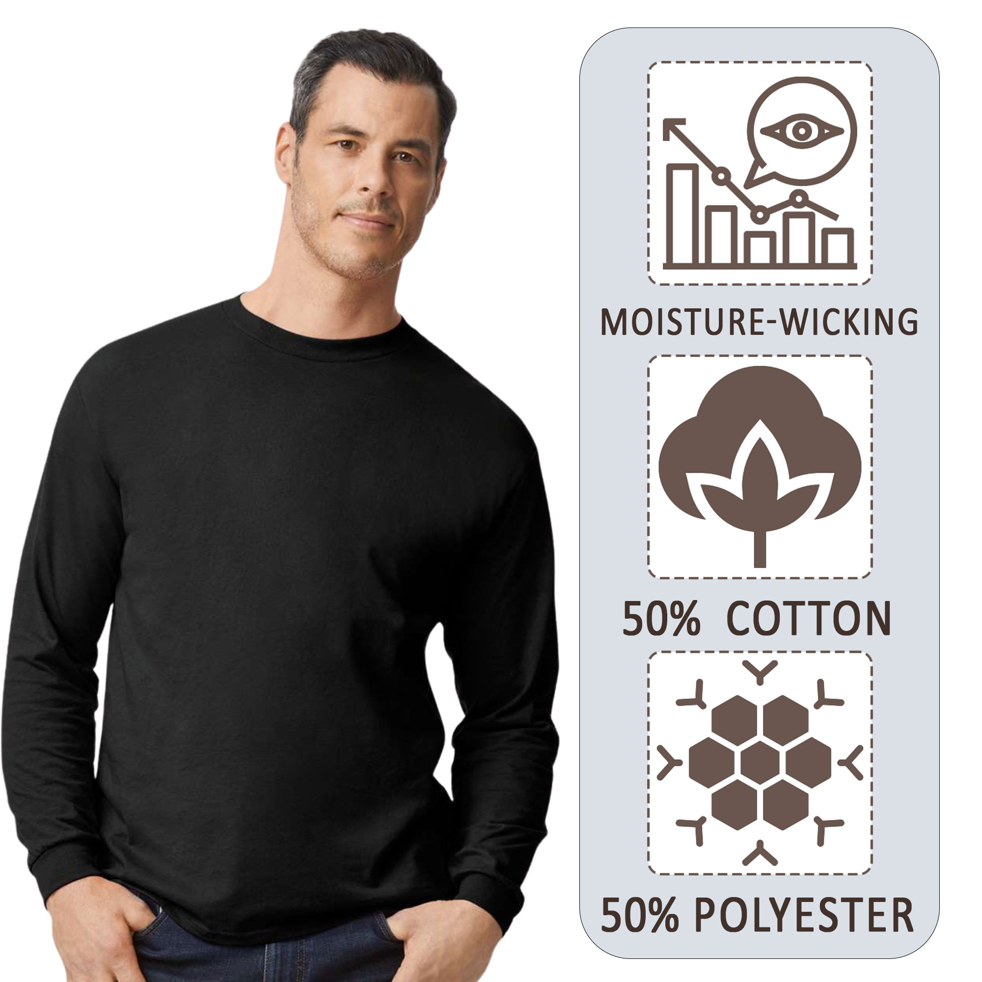 Gildan Unisex DryBlend 50/50 Long Sleeve T-Shirt - Image 6