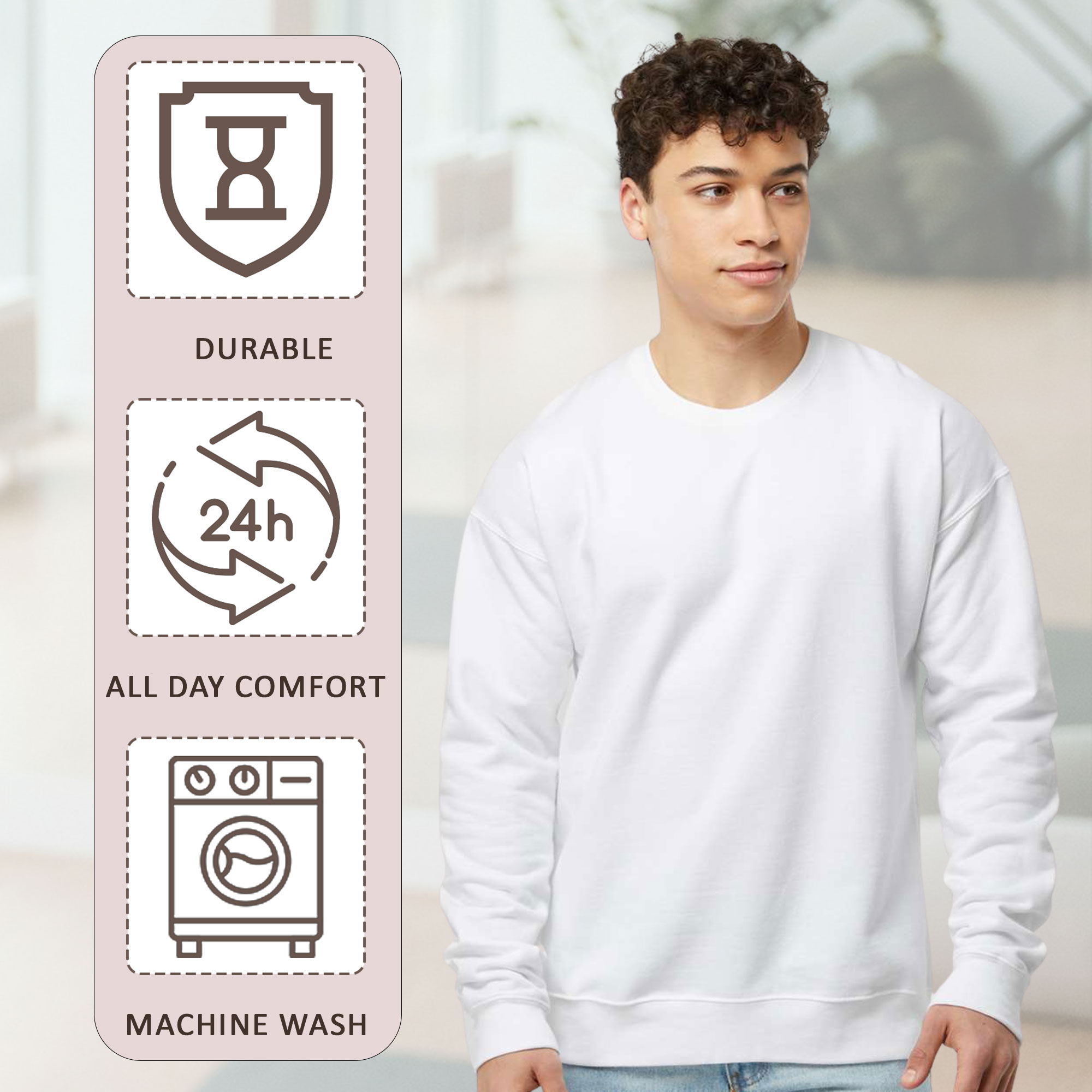 Tultex Men's Fleece Pullover Crewneck Sweatshirt - 340 - Image 6
