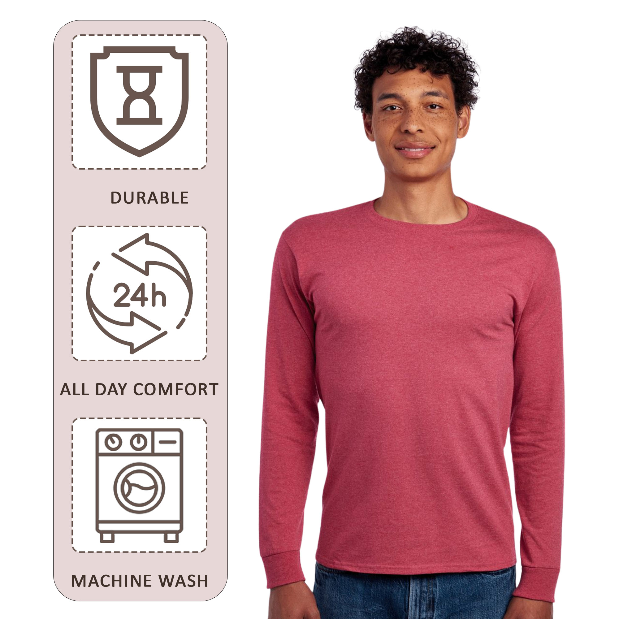 JERZEES Unisex Dri-Power Long Sleeve 50/50 T-Shirt - Image 6