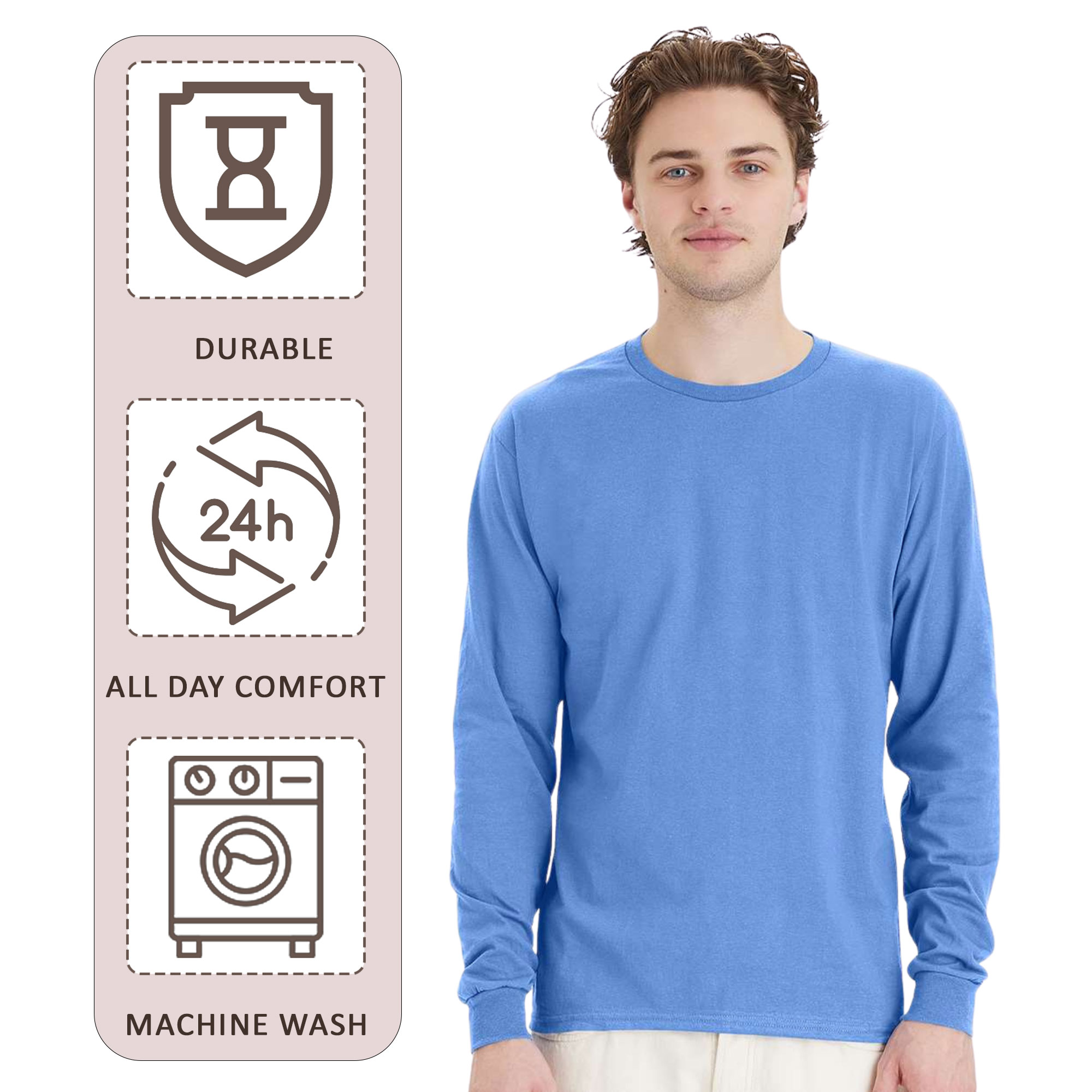 Hanes Unisex Essential-T Long Sleeve T-Shirt - Image 5
