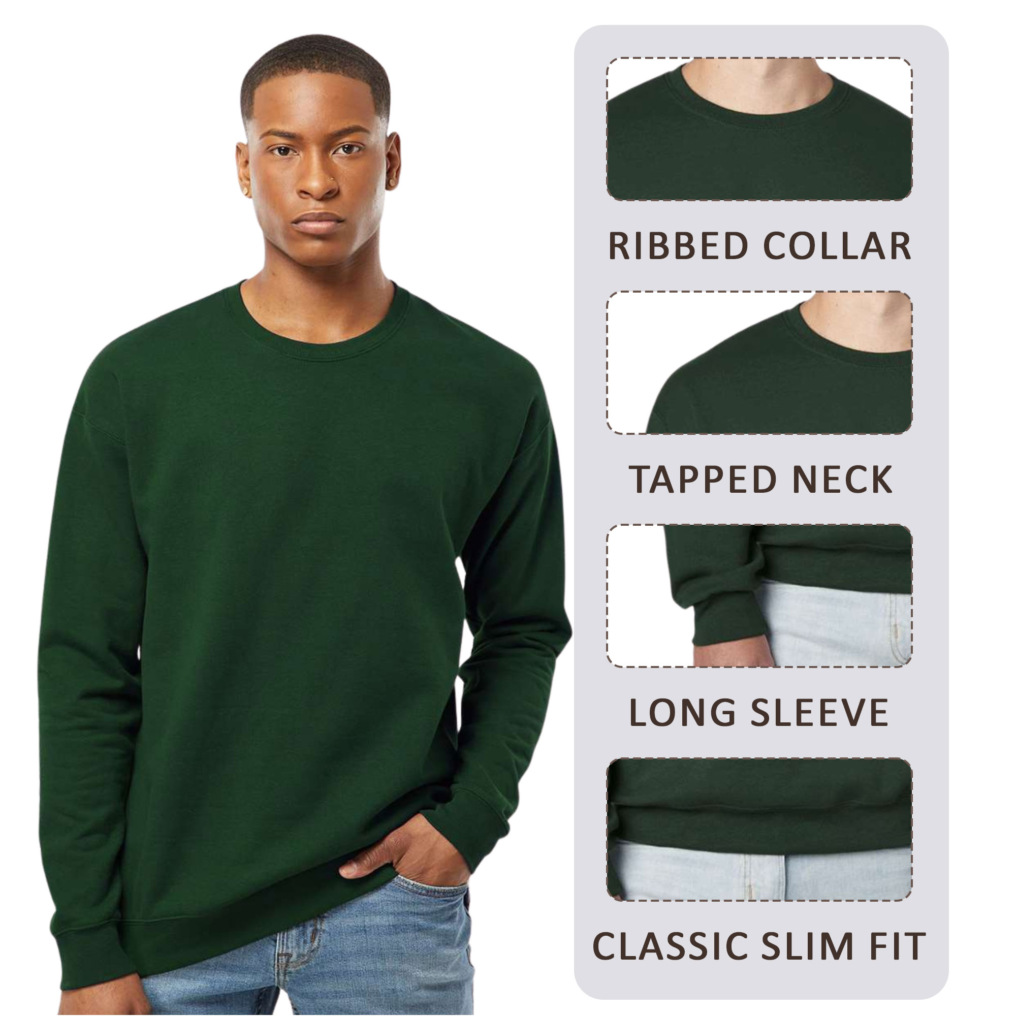 Tultex Men's Fleece Pullover Crewneck Sweatshirt - 340 - Image 4