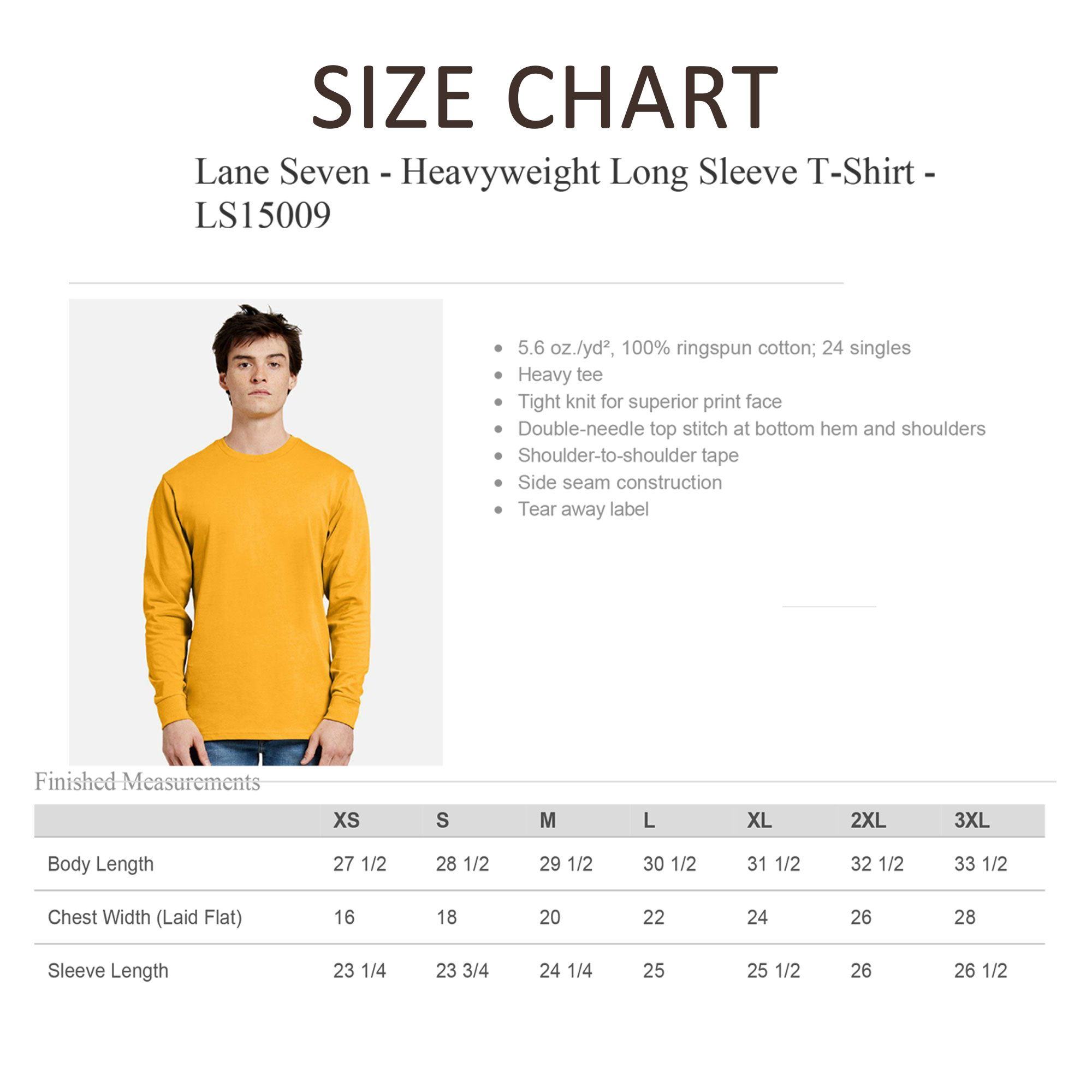Lane Seven Heavyweight Long Sleeve T-Shirt - Image 2