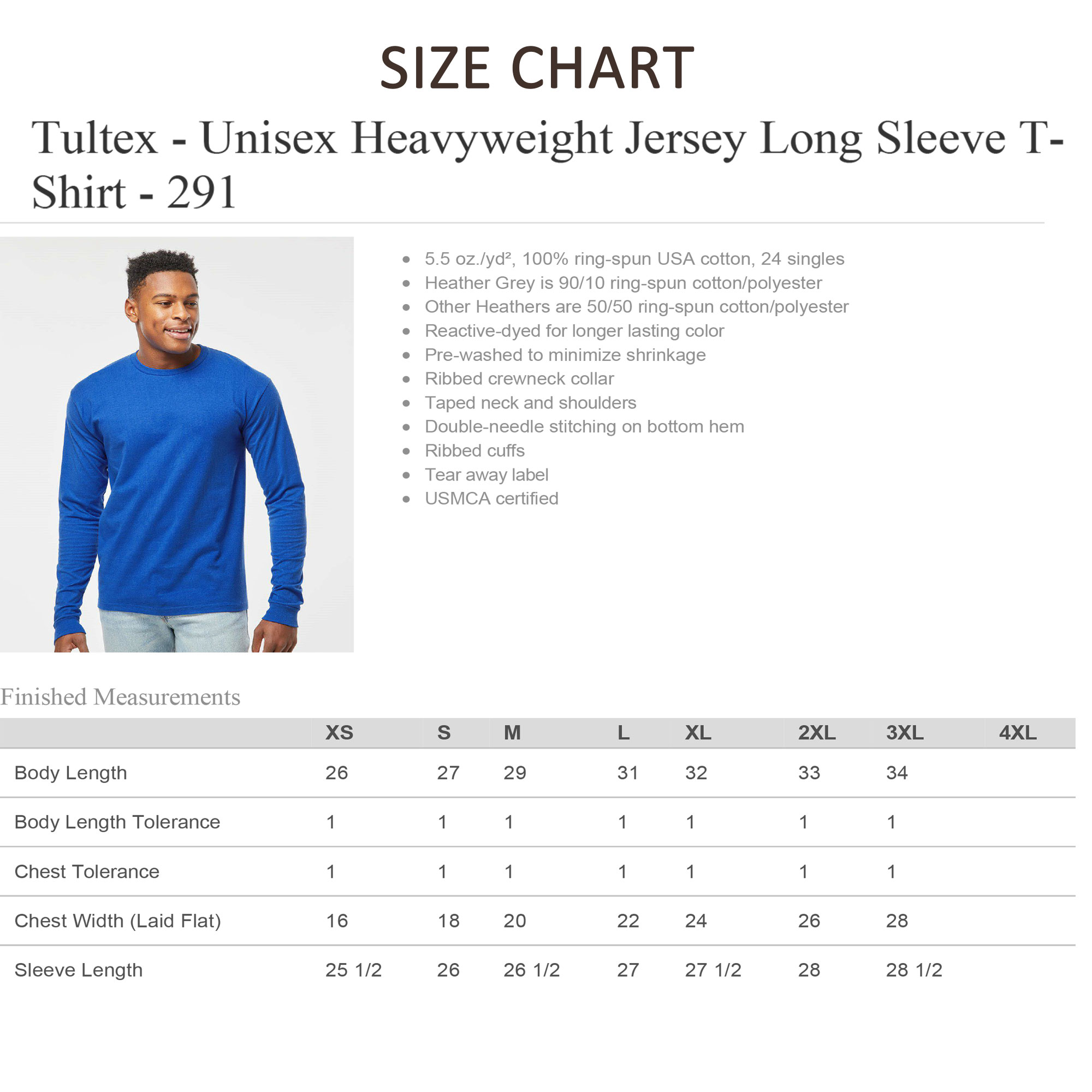 Tultex Men's Heavyweight Jersey Long Sleeve T-Shirt - 291 - Image 5