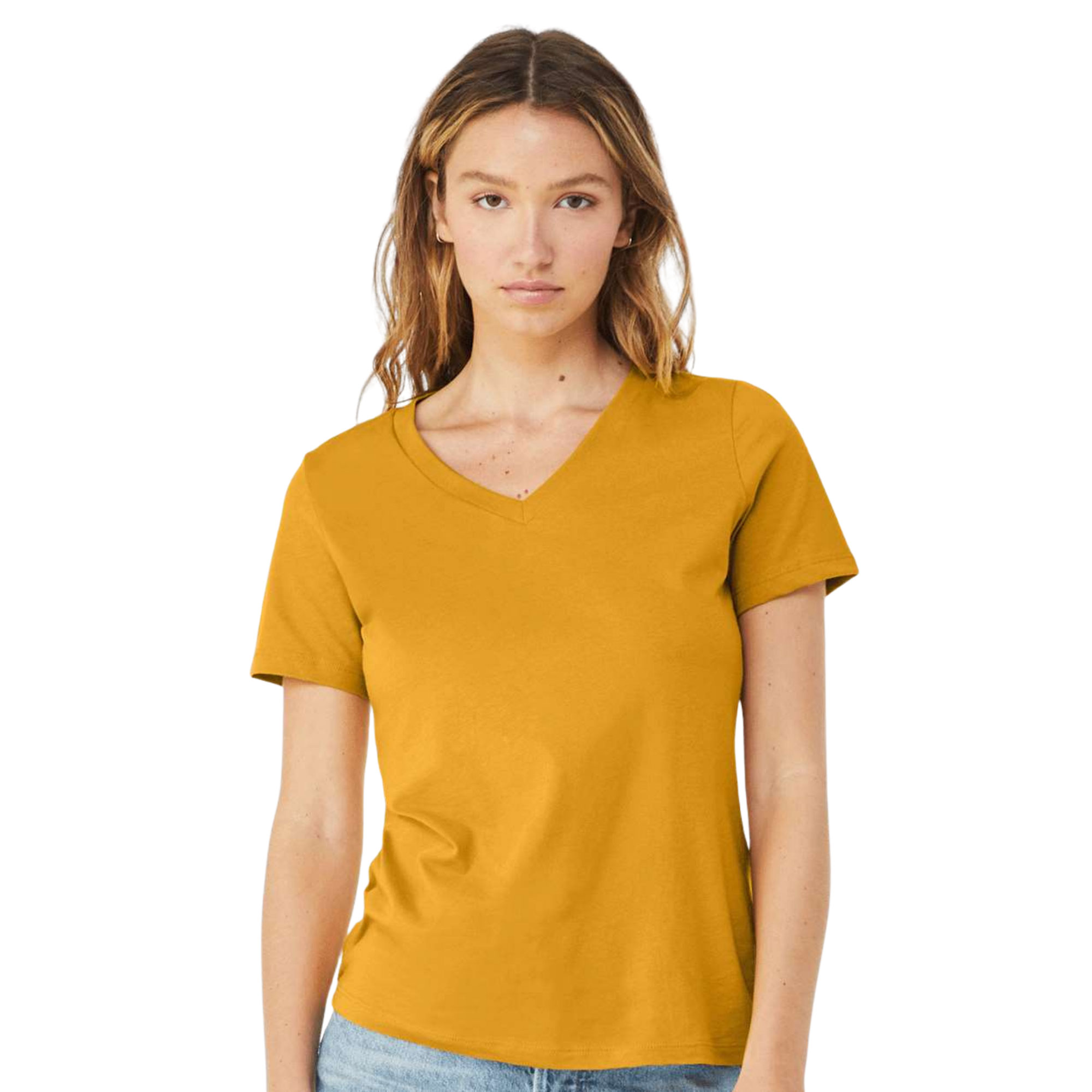 BELLA + CANVAS Women’s Relaxed Jersey V-Neck Tee - Image 4