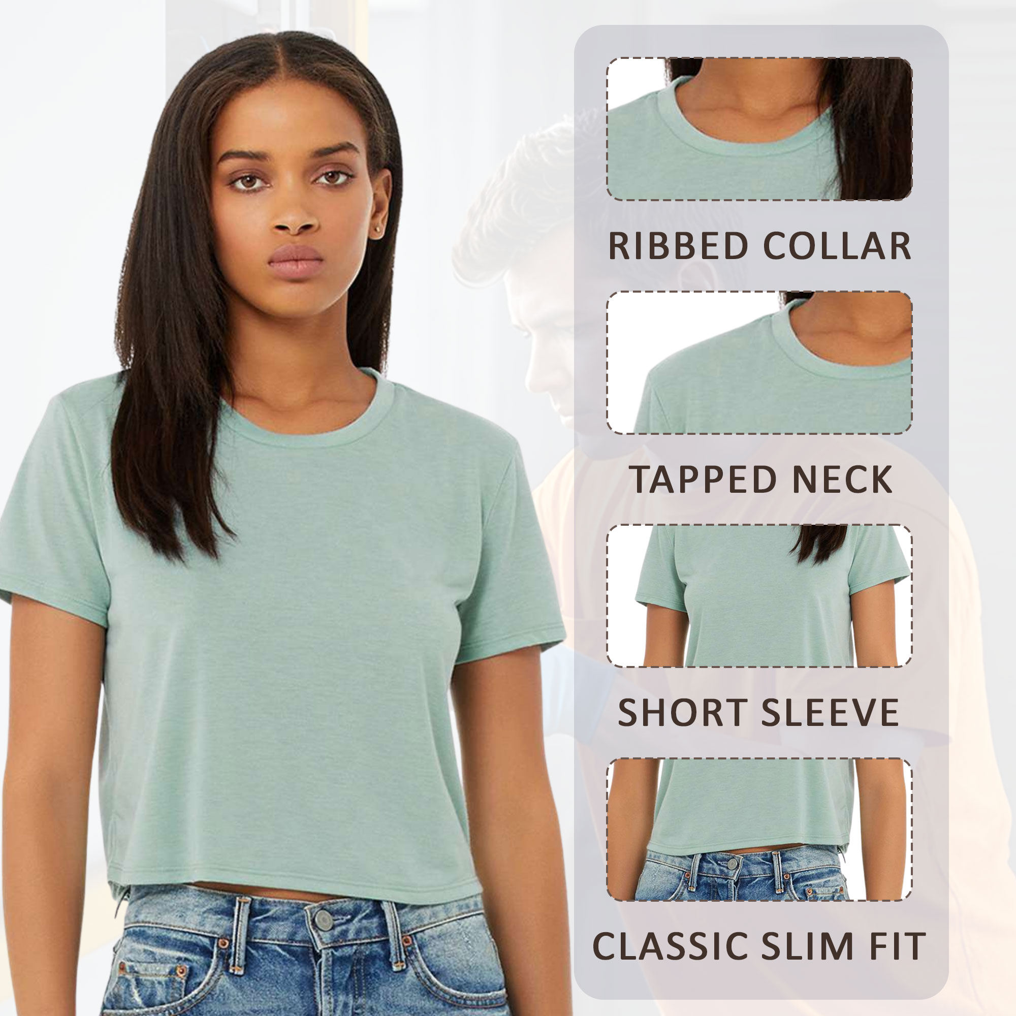 BELLA + CANVAS Women’s Flowy Crop Tee - Image 5