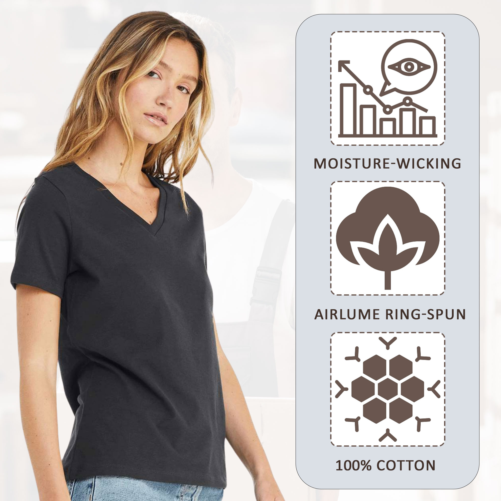 BELLA + CANVAS Women’s Relaxed Jersey V-Neck Tee - Image 6