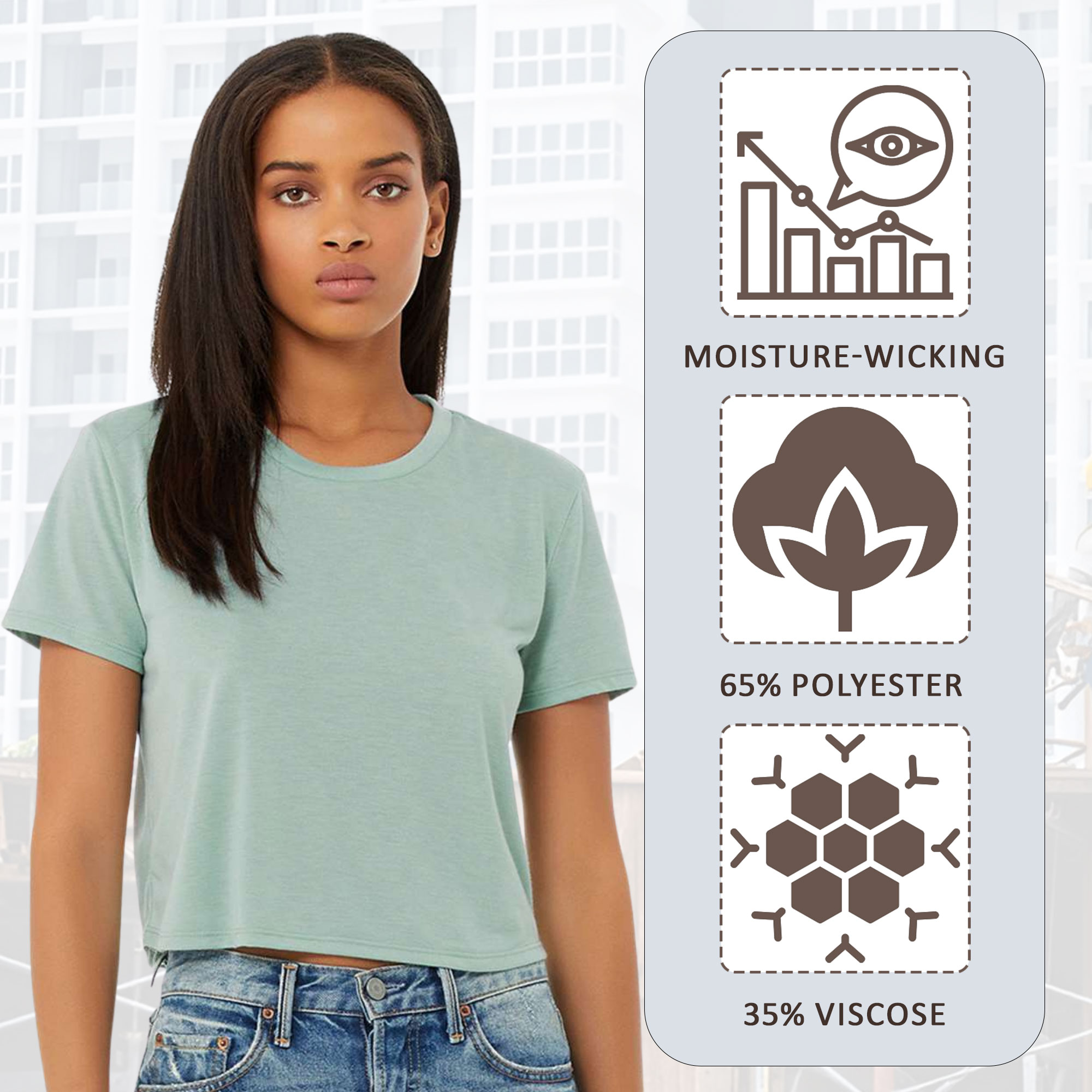 BELLA + CANVAS Women’s Flowy Crop Tee - Image 6