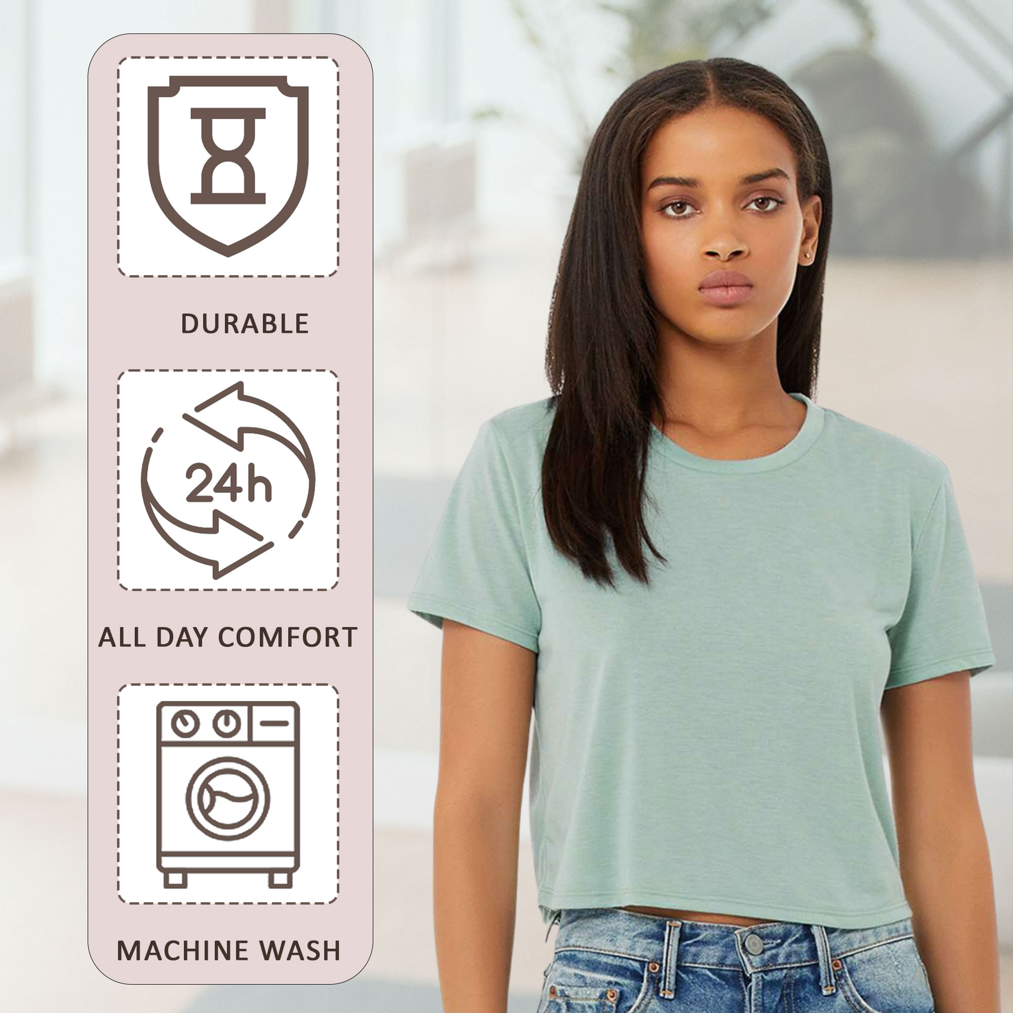 BELLA + CANVAS Women’s Flowy Crop Tee - Image 7