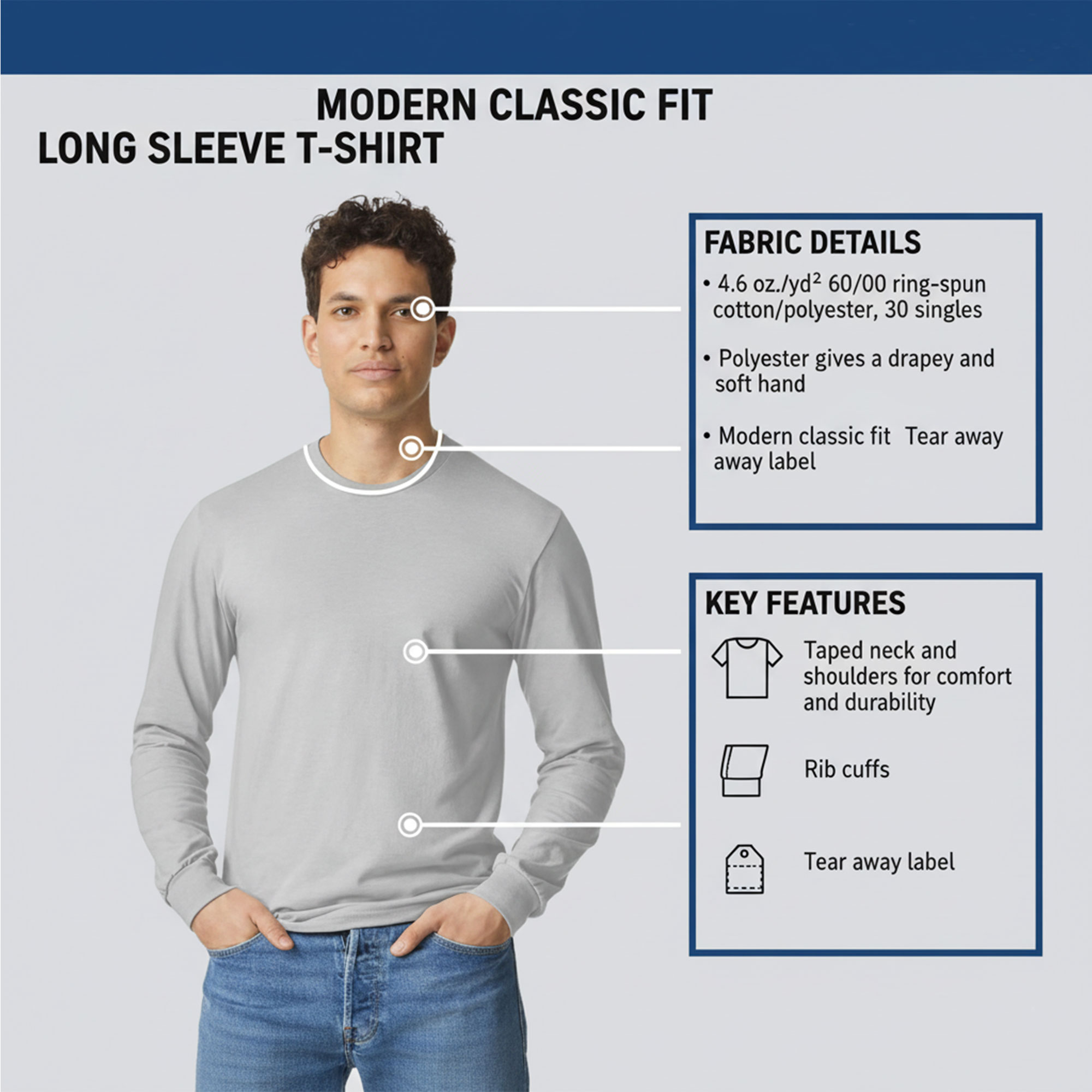 Gildan Unisex Softstyle CVC Long Sleeve T-Shirt - 64440CVC - Image 6