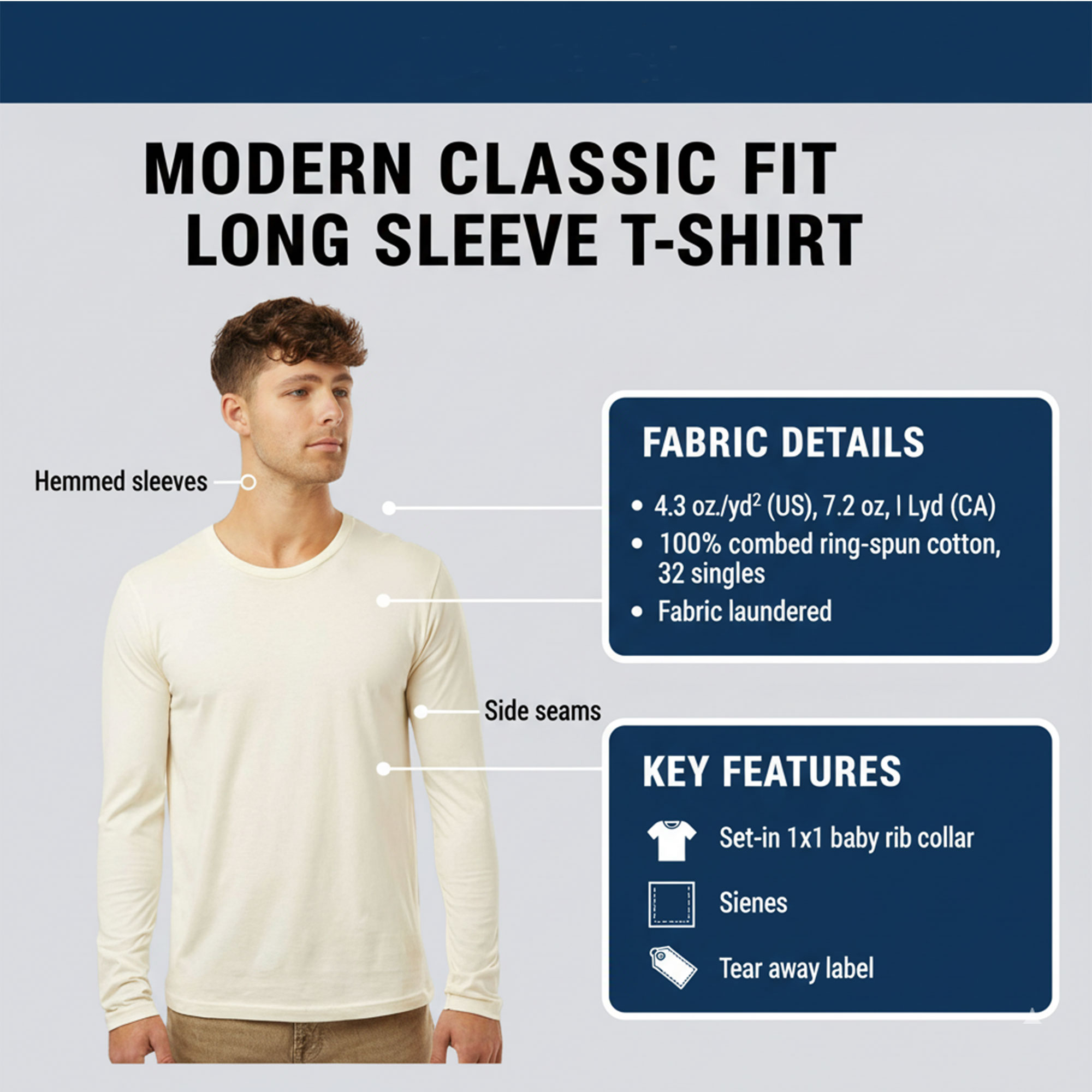 Next Level Unisex Cotton Long Sleeve T-Shirt - Image 2