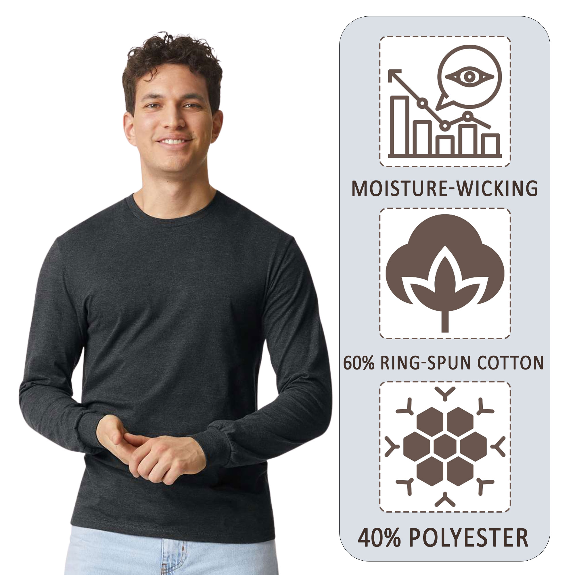 Gildan Unisex Softstyle CVC Long Sleeve T-Shirt - 64440CVC - Image 4
