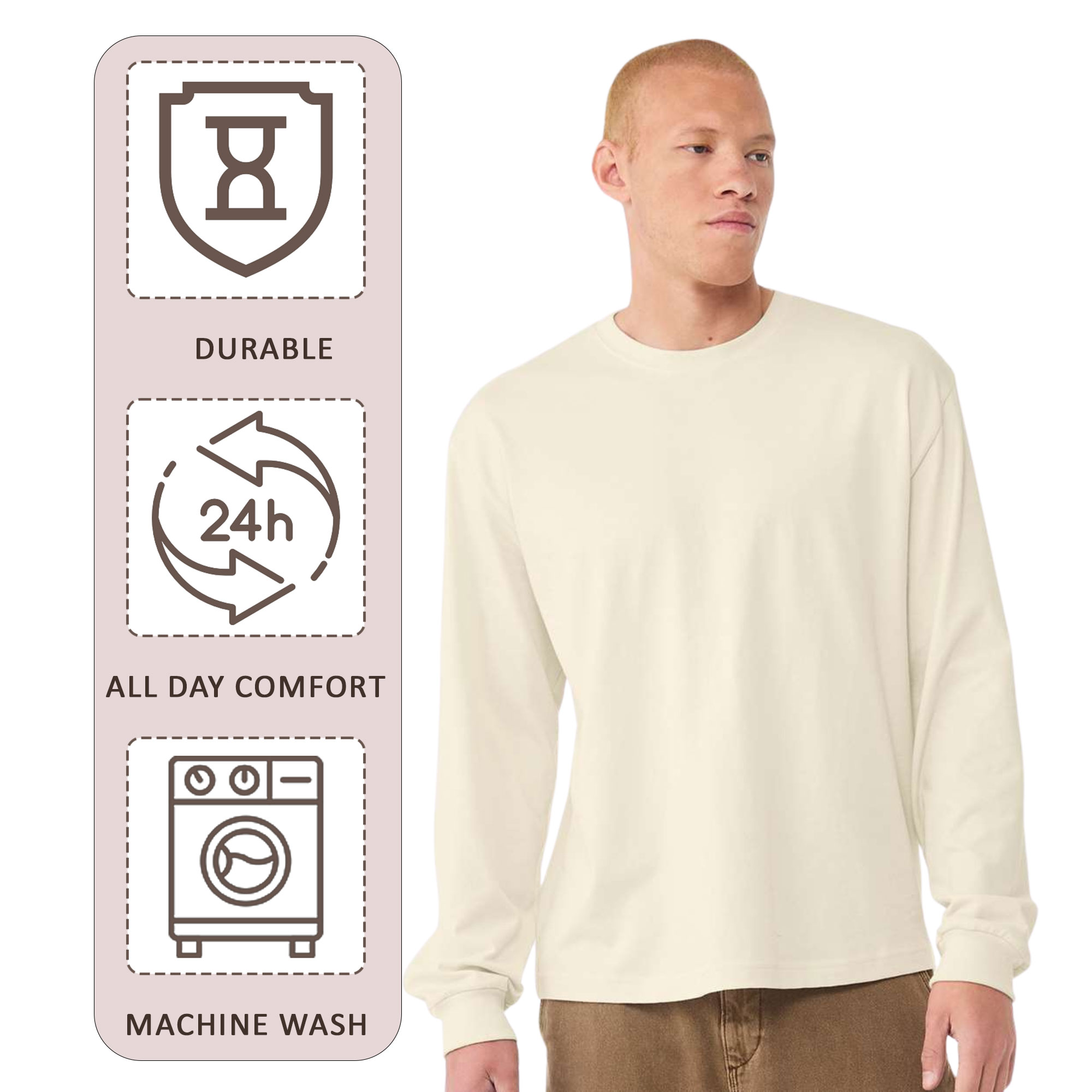 BELLA + CANVAS 6 oz. Heavyweight Long Sleeve Tee - Image 6